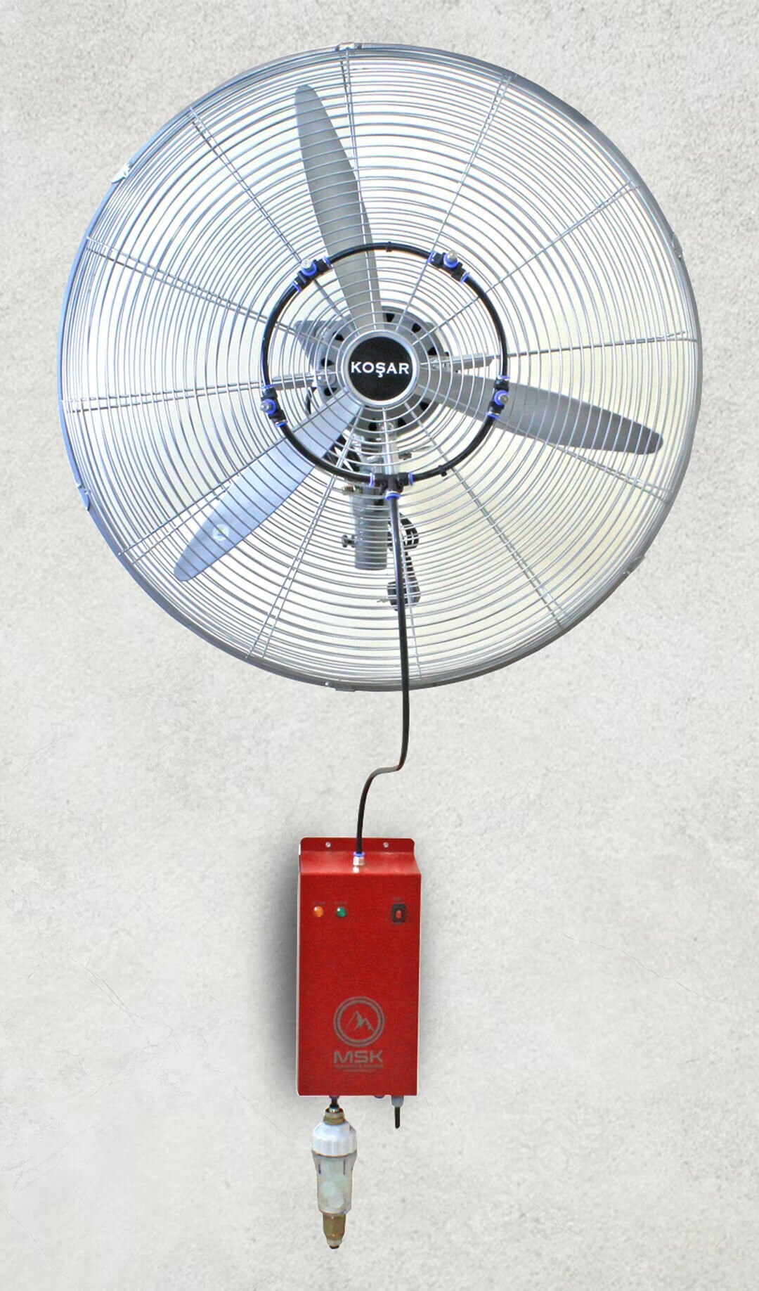 Koşar 65cm Duvar Tipi  Endüstriyel Su Buharlı Açık Alan Serinletme Vantilatörü