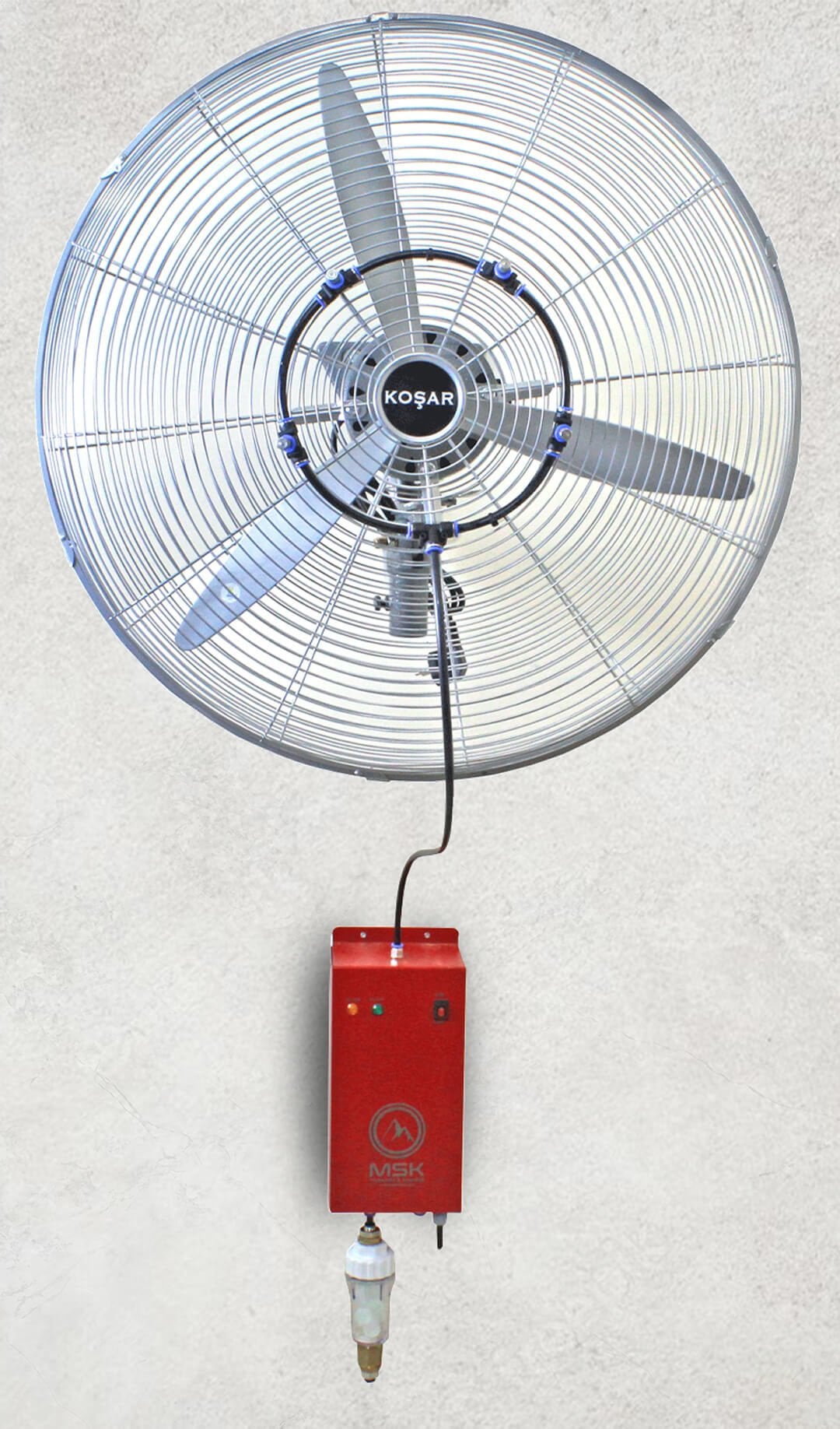 Koşar 75 Cm Duvar Tipi Endüstriyel Su Buharlı Açık Alan Serinletme Vantilatörü