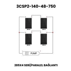 48 Volt 750 Watt DC Solar Güneş Enerjili Fırçasız Dalgıç Pompa 140 mss 2 m³/h