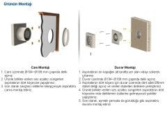 Aircol 100lük Panjurlu Tuvalet, Wc ve Banyo Fanı / Aspiratörü 100 m³/h - Aircol 100 MP