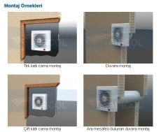 Aircol 100lük Panjurlu Tuvalet, Wc ve Banyo Fanı / Aspiratörü 100 m³/h - Aircol 100 MP