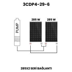 24 Volt 370 Watt Dc Solar Güneş Enerjili Fırçasız Kademeli Dalgıç Pompa 29 mss 4 m³/h