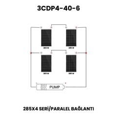 48 Volt 750 Watt Dc Solar Güneş Enerjili Fırçasız Kademeli Dalgıç Pompa 40 mss 4 m³/h