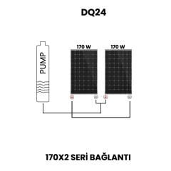 Cacheng 24 Volt Dc Solar Güneş Enerjili Su Pompası 12 mss 4.5 m³/h