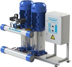 Sumak SHT16 B 550/4 Düşey Milli Kademeli Çift Pompalı Hidrofor 14 KAT 38 DAİRE