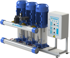 Sumak SHT16 C 750/6 Düşey Milli Kademeli Üç Pompalı Hidrofor 23 KAT 100 DAİRE