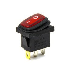 Körüklü Işıklı Anahtar Kırmızı, ON-OFF  3 Pin - Düğme Buton Switch