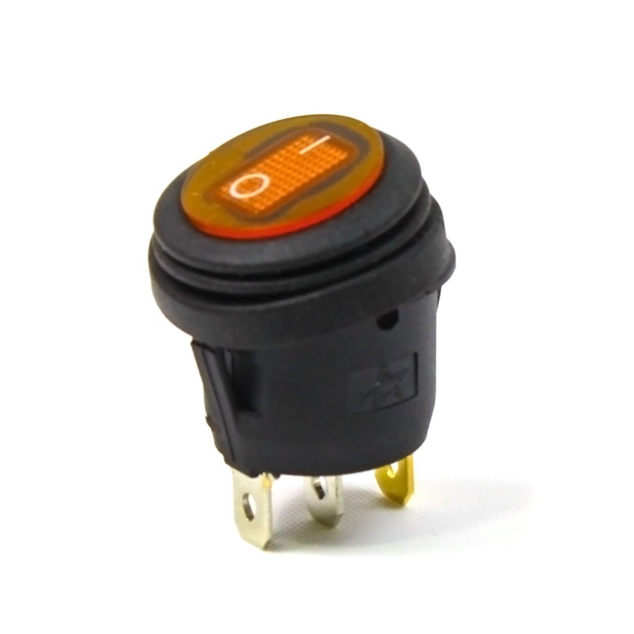 Yuvarlak Körüklü Işıklı Anahtar Turuncu, ON-OFF  3 Pin - Düğme Buton Switch