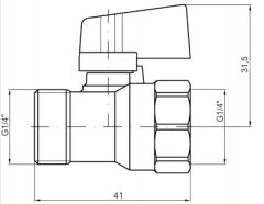 Pakkens 3/8'' Mini Küresel Vana 16 Bar 80 °C Sıcaklık Dayanımı