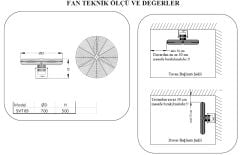 Dündar SVT 65 Sanayi Tavan Tipi Endüstriyel Vantilatör Uzaktan Kumandalı 65 cm