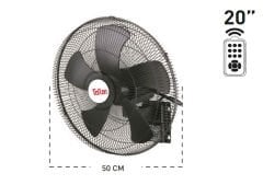 Taflan FAW-20PR 130W Plastik Kanat Uzaktan Kumandalı Duvar Tipi Vantilatör 50 cm