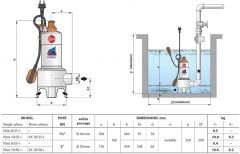 Pedrollo VXm 10/50 ST Flatörlü Full Paslanmaz Foseptik Dalgıç Pompa