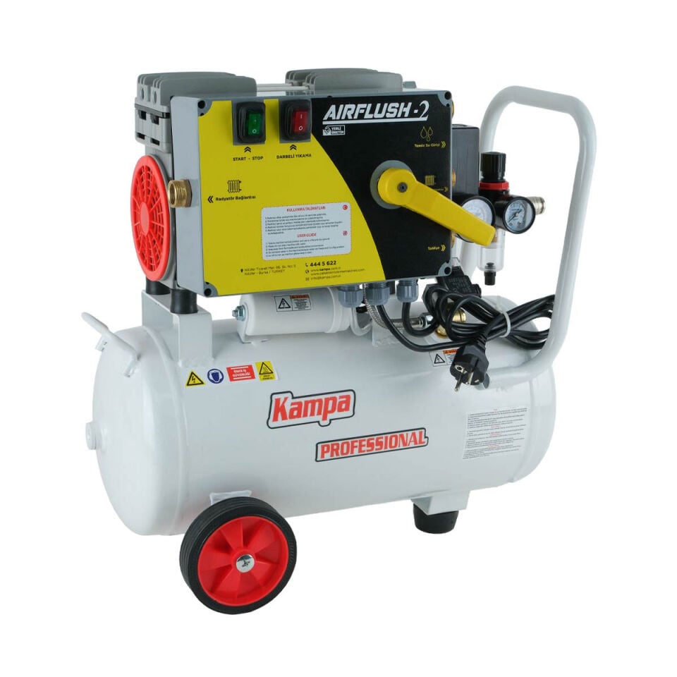 Kampa Airflush-2 Kompresörlü Çift Yönlü Petek Temizleme Makinası | Havalı Darbeli | 24 Litre Tanklı
