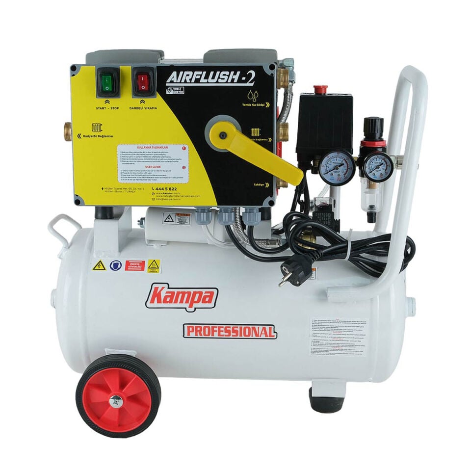 Kampa Airflush-2 Kompresörlü Çift Yönlü Petek Temizleme Makinası | Havalı Darbeli | 24 Litre Tanklı