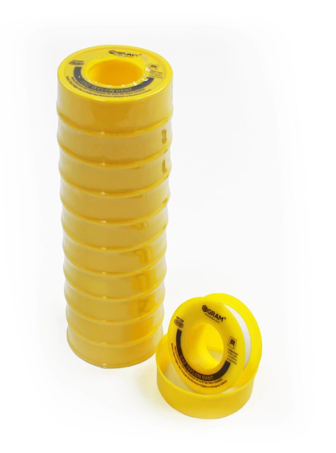 Gram Doğalgaz Teflon Bant Sızdırmazlık Bandı 12 mm x 8 Mt 10 Adet - YERLİ ÜRETİM