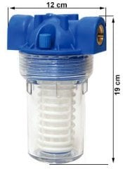 Aquafer 5'' Yıkanabilir Filtre 1/2 inc 50 Mikron Su Süzme Filtresi