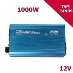 CARSPA Güneş Enerji Sistemi İnverteri, Solar Enerji İnverteri 1000W-12V Tam Sinüs İnverter