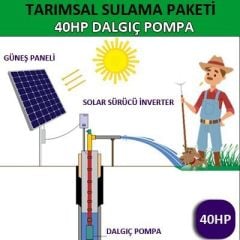 Solar Güneş Enerjili Tarımsal Sulama Sistemi, 40 HP Dalgıç Pompa Sistemi