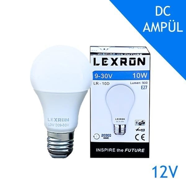 LEXRON Solar Ampül, Güneş Enerjili Ampül, 10W DC AMPUL 12V