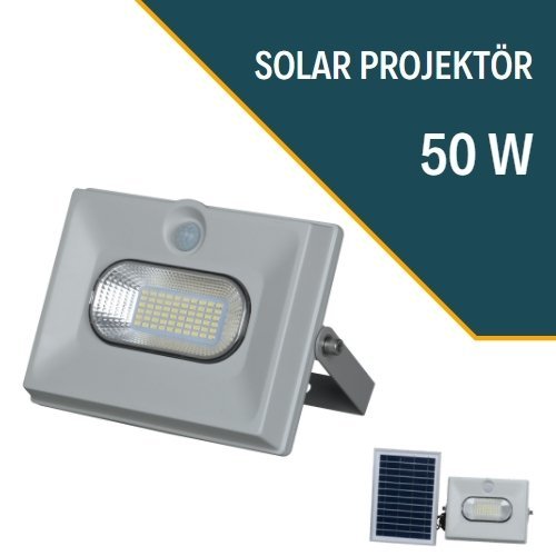 LEXRON Solar Projektör, Güneş Enerjili Projektör, 50W Solar Projektör