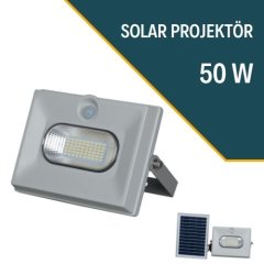 LEXRON Solar Projektör, Güneş Enerjili Projektör, 50W Solar Projektör