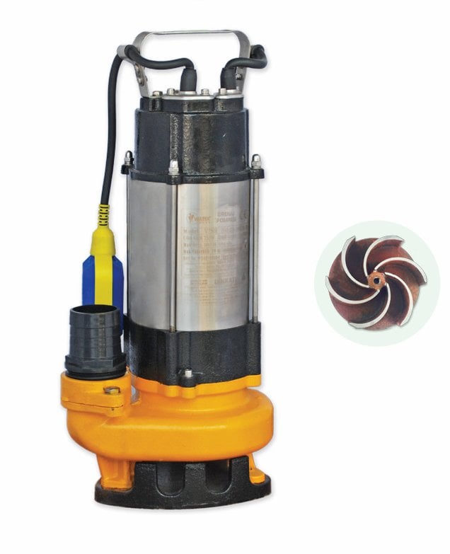 Water Sound V750F Kirli Su Aktarma, Vortex Fanlı Drenaj Dalgıç Pompa 11 mt. Yükseklik 18 m³/h