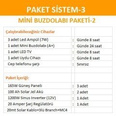 Solar Güneş Enerjili Aydınlatma-Mini Buzdolabı Paketi 2