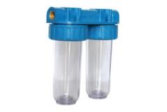 Aquafer 10 inç Çiftli Boş Filtre Kabı 3/4 inc İkili Su Filtresi