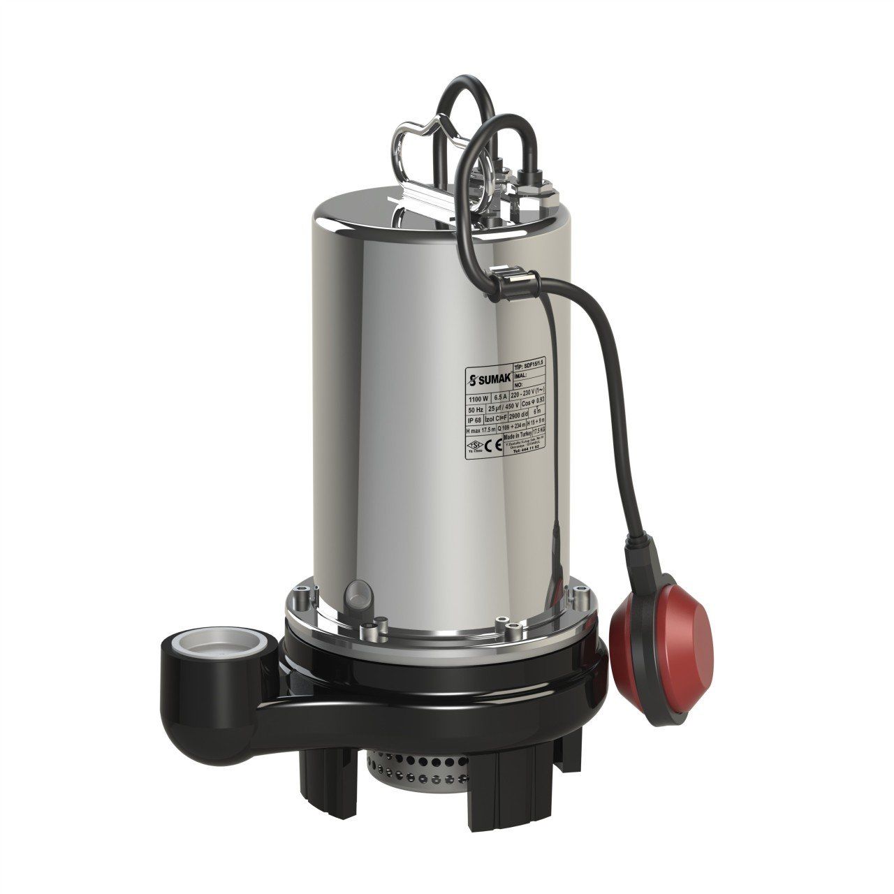 Sumak SDF 18/1.5 YKirli Su Dalgıç Pompa Monofaze 1.8 Hp