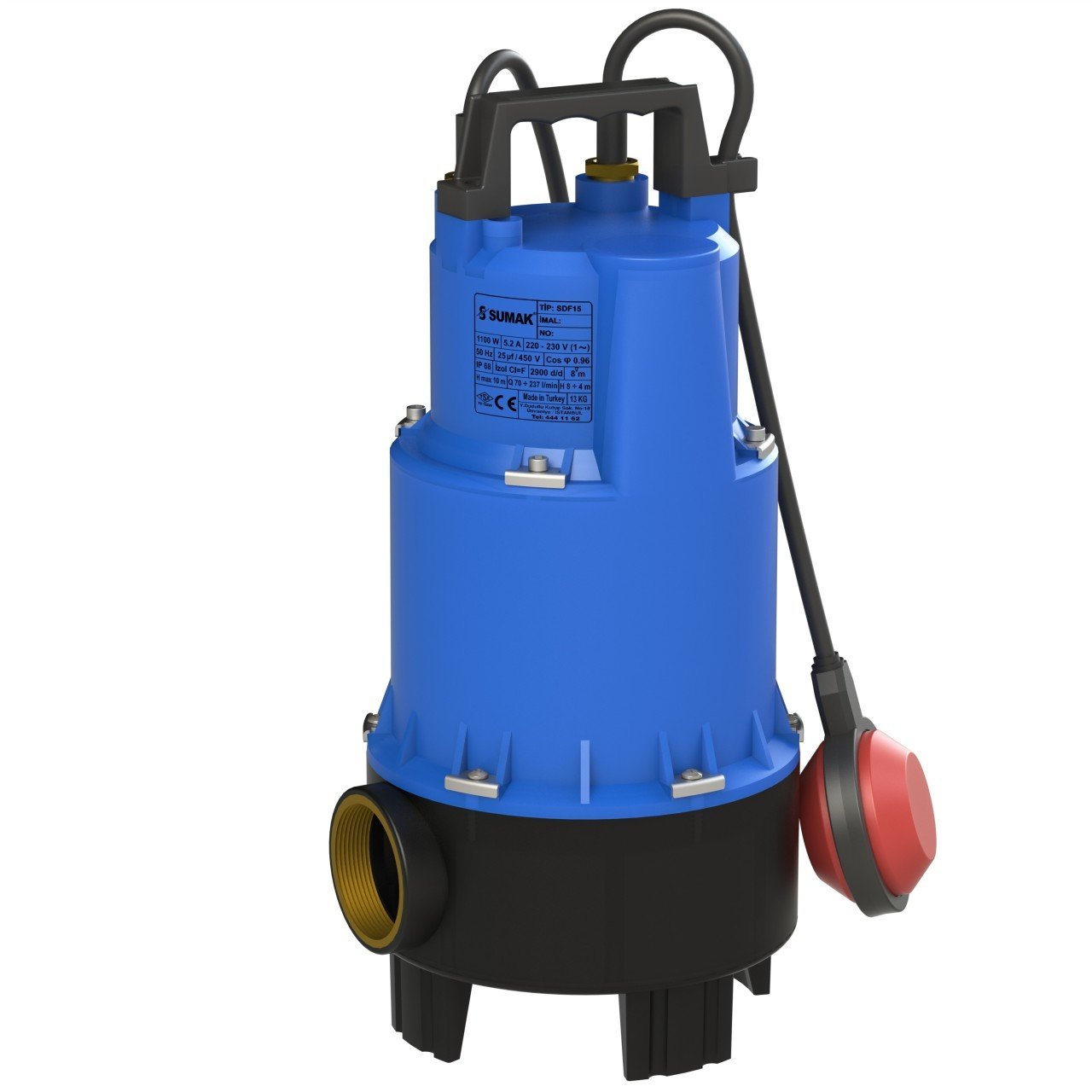 Sumak SDF 15 Foseptik Dalgıç Pompa 220 Volt 1.5 Hp
