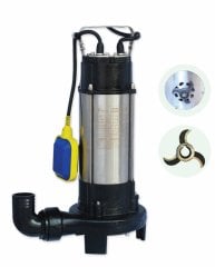 Water Sound V1300DF Bıçaklı Tip Kirli Su Aktarma, Vortex Fanlı Drenaj Dalgıç Pompa 11 mt. Yükseklik 18 m³/h