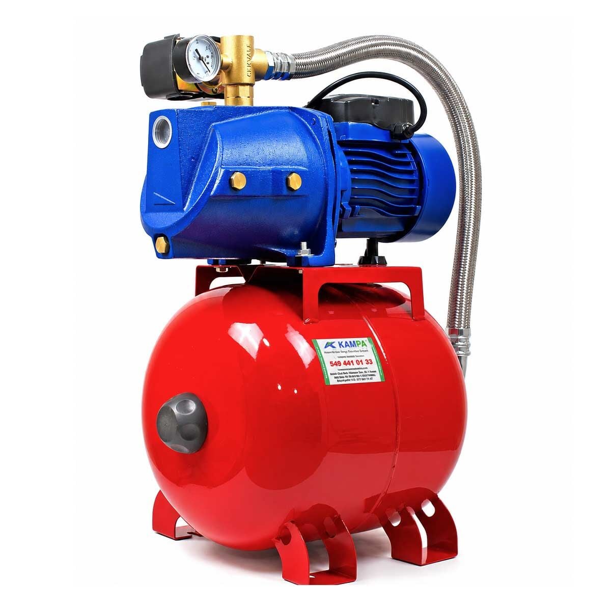Winpo WNP 100 4 Kat 4 Daire Hidrofor, 24 Litre Yatay Tanklı Hidrofor, Ev Tipi Hidrofor