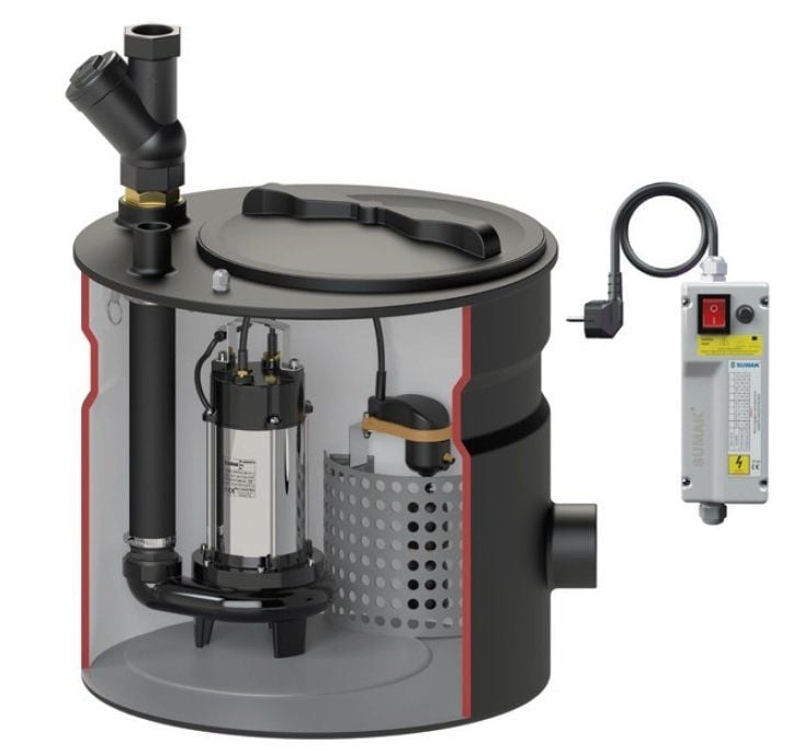 Sumak SMAC 1800 A Wc Termoplastik Tanklı Foseptik Dalgıç Pompa 9 mss 9 m³/h